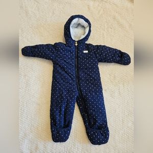 OshKosh B'Gosh Osh Kosh Baby Girls Pram Suit with Cozy Lining, Dotted Navy, 12M